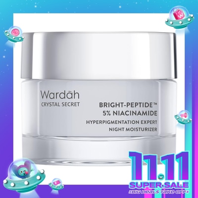 WARDAH Wardah Crystal Secret Bright-Peptideâ„¢ 5% Niacinamide Hyperpigmentation Expert Night Moisturizer 30g