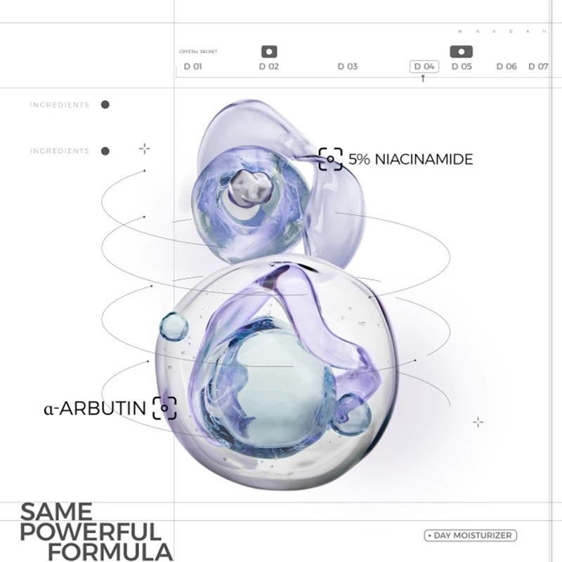 Wardah Crystal Secret a-Arbutin 5% Niacinamide Hyperpigmentation Expert SPF 35 PA+++ Day Moisturizer 30g