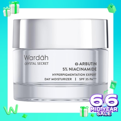 WARDAH Wardah Crystal Secret a-Arbutin 5% Niacinamide Hyperpigmentation Expert SPF 35 PA+++ Day Moisturizer 30g