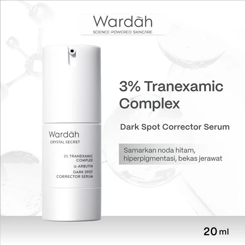 Wardah Crystal Secret 3% Tranexamic Complex α-Arbutin Dark Spot Corrector Serum 20ml