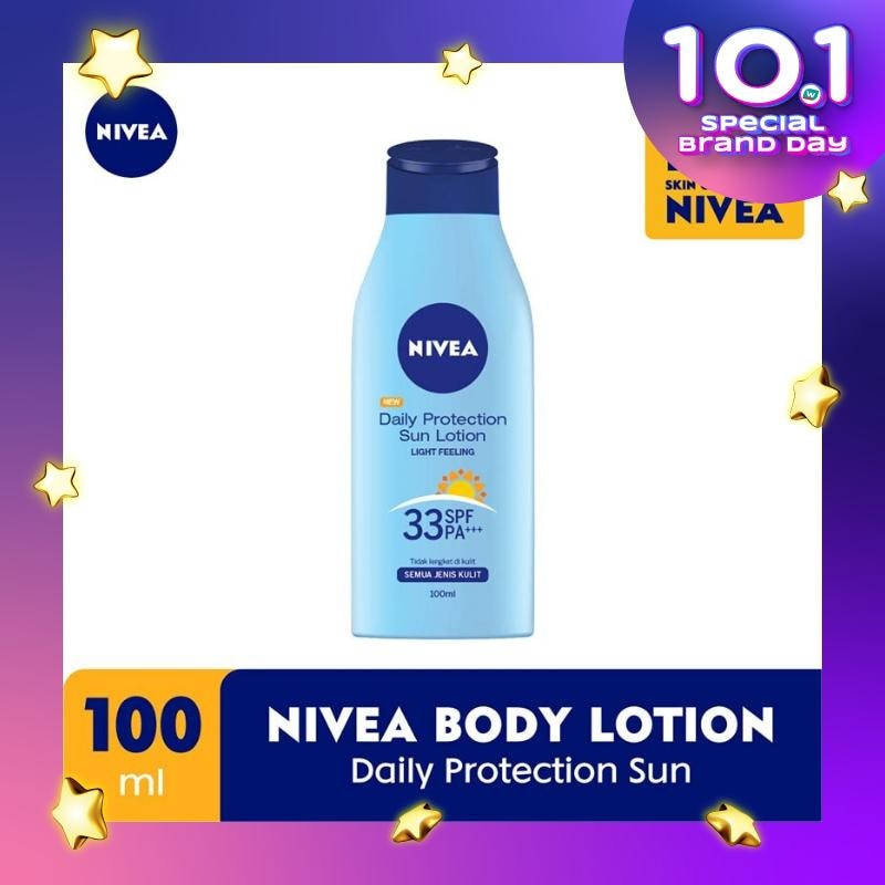 Promo Harga Nivea Daily Protection Sun Lotion SPF 33 PA++ 100 ml - Watsons