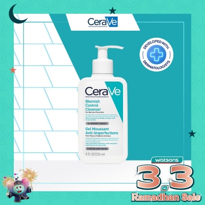 CERAVE CeraVe Blemish Control Cleanser 236ml - Daily Gentle Face Cleanser for Acne Prone Skin