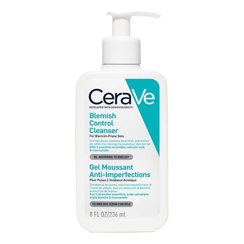 CeraVe Blemish Control Cleanser 236ml - Daily Gentle Face Cleanser for Acne Prone Skin