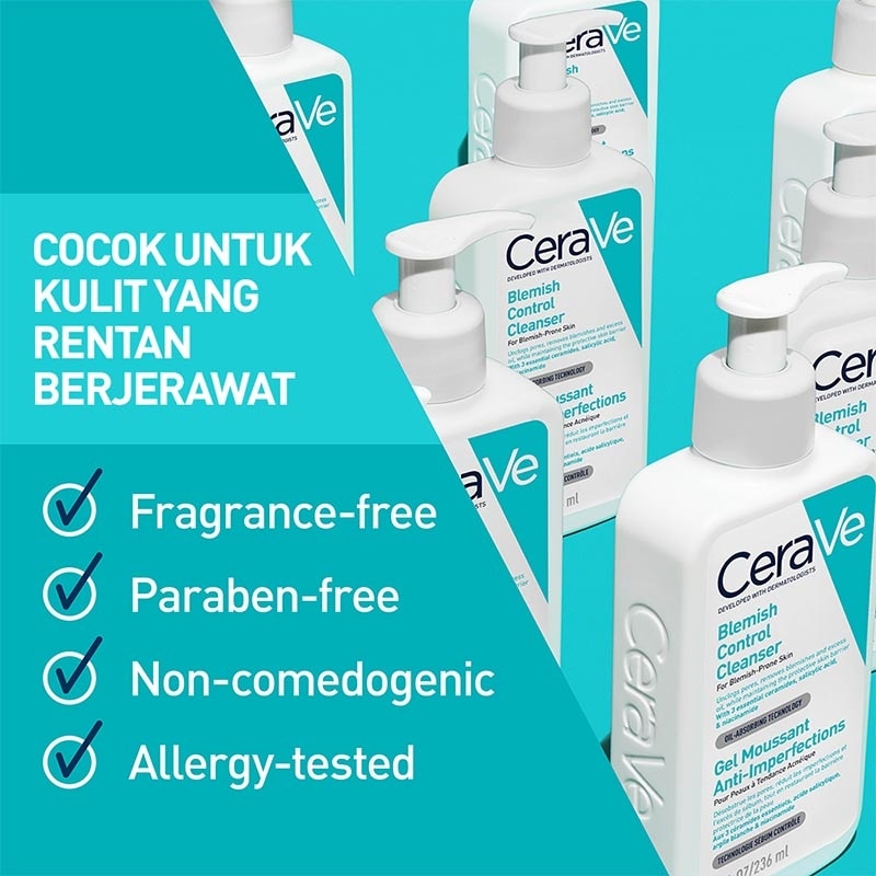 CeraVe Blemish Control Cleanser 88ml - Daily Gentle Face Cleanser for Acne Prone Skin
