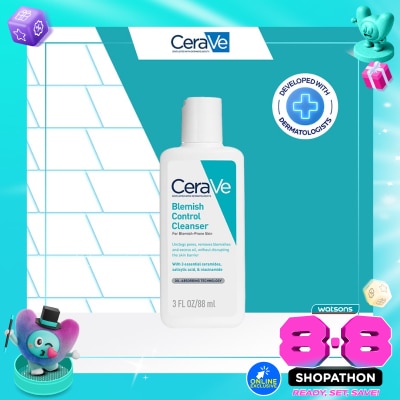 CERAVE - CeraVe Blemish Control Cleanser 88ml - Daily Gentle Face Cleanser for Acne Prone Skin image