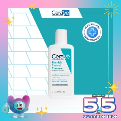 CERAVE - CeraVe Blemish Control Cleanser 88ml - Daily Gentle Face Cleanser for Acne Prone Skin