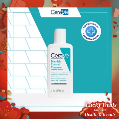 CERAVE CeraVe Blemish Control Cleanser 88ml - Daily Gentle Face Cleanser for Acne Prone Skin