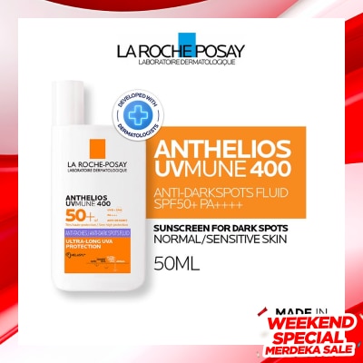 LA ROCHE POSAY La Roche Posay Anthelios UVMune 400 Anti-Dark Spots Fluid SPF50+ PA++++ 50ml -  Sunscreen Kulit Normal/Sensitive dengan Noda Hitam