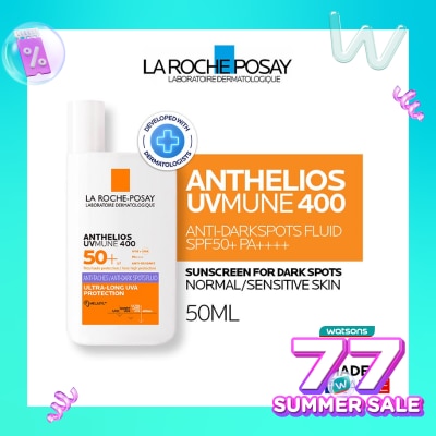 LA ROCHE POSAY La Roche Posay Anthelios UVMune 400 Anti-Dark Spots Fluid SPF50+ PA++++ 50ml -  Sunscreen Kulit Normal/Sensitive dengan Noda Hitam