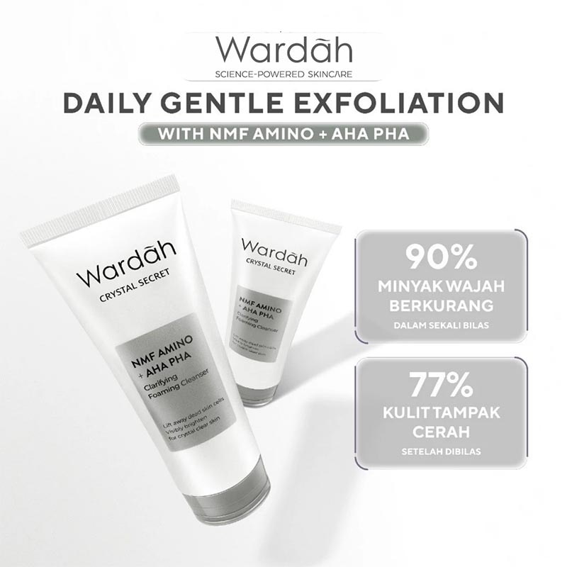 Wardah Crystal Secret NMF Amino + AHA PHA Clarifying Foaming Cleanser 100ml