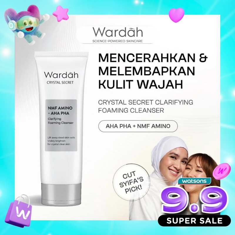 Wardah Crystal Secret NMF Amino + AHA PHA Clarifying Foaming Cleanser 100ml image
