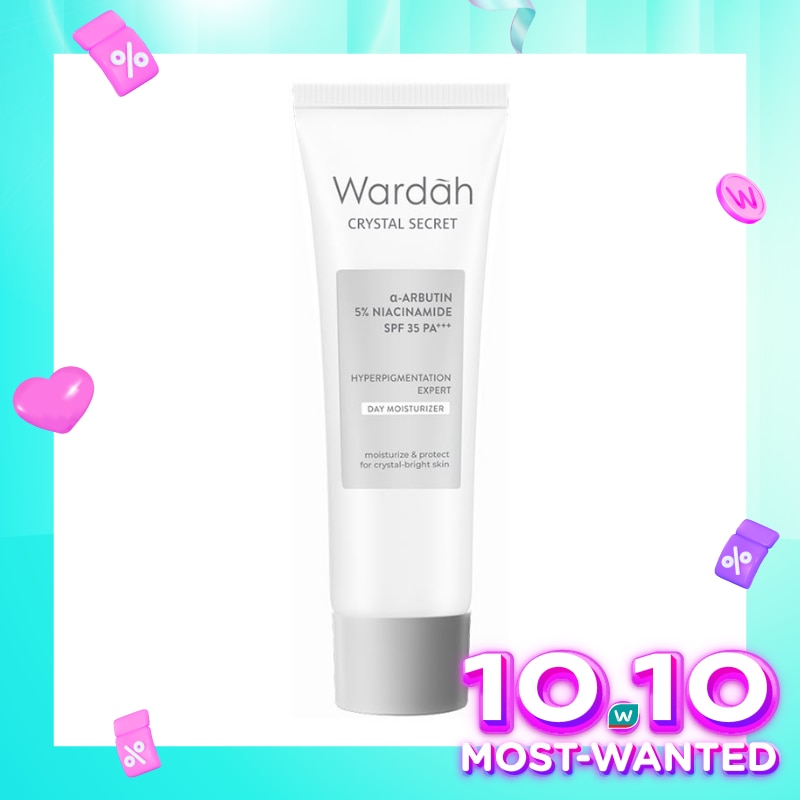 Wardah Crystal Secret a-Arbutin 5% Niacinamide Hyperpigmentation Expert SPF 35 PA+++ Day Moisturizer 15g