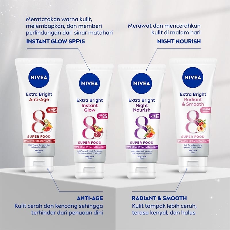 Nivea Body Serum Extra Bright Anti Age SPF33 180mL