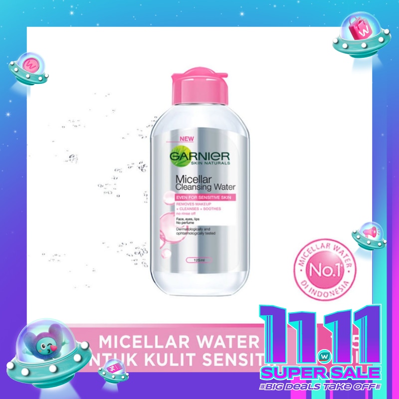 Garnier Micellar Water Pink 125ml - Sensitive Skin Cleansing Water