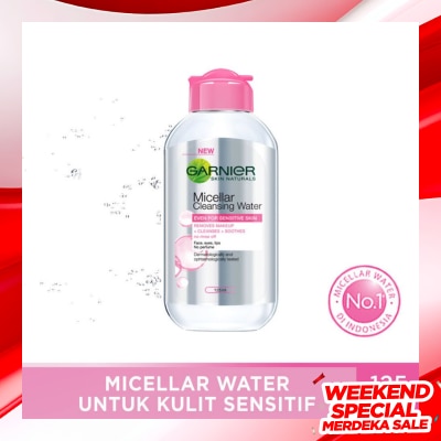 GARNIER Garnier Micellar Water Pink 125ml - Sensitive Skin Cleansing Water