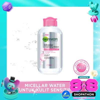 GARNIER - Garnier Micellar Water Pink 125ml - Sensitive Skin Cleansing Water image