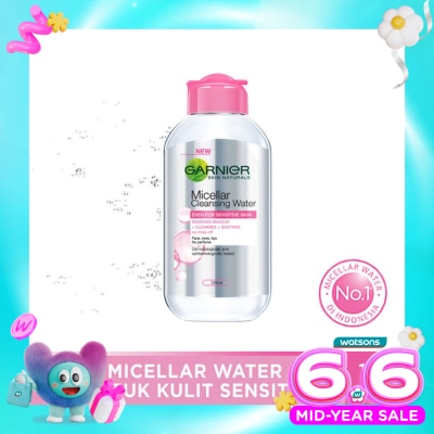 GARNIER - Garnier Micellar Water Pink 125ml - Sensitive Skin Cleansing Water