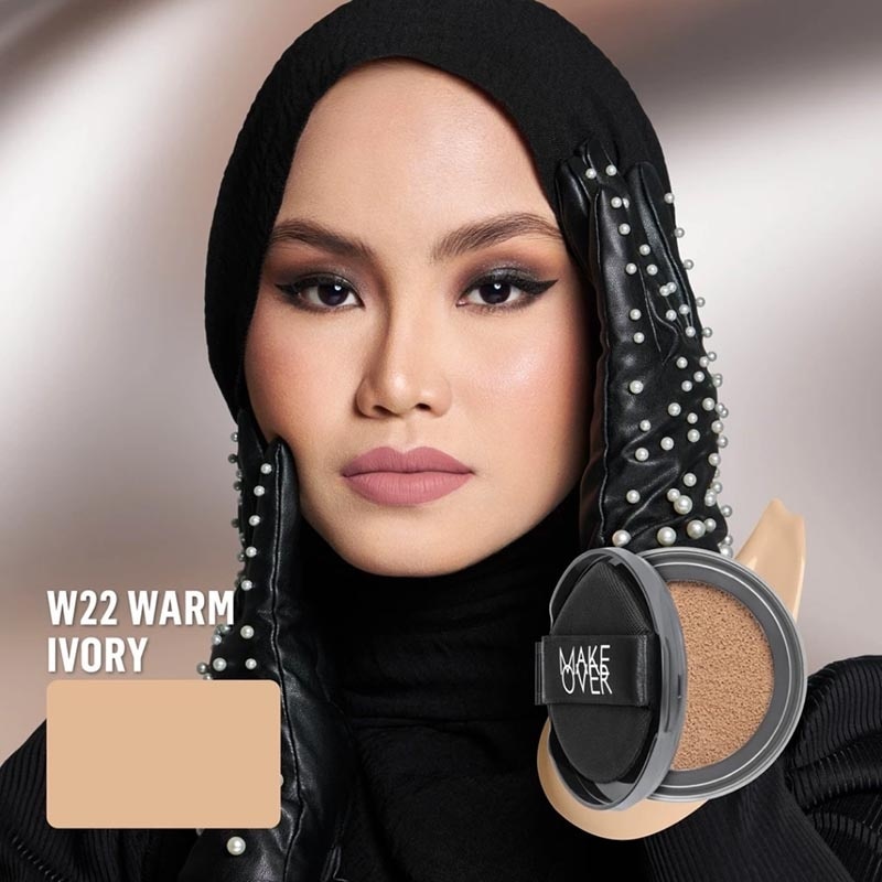 Make Over Hydrastay Prismatic Glass Cushion W22 Warm Ivory 12g - Refill