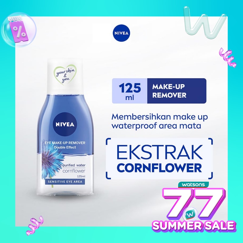 Promo Harga Nivea Double Effect Eye Make Up Remover 125 ml - Watsons