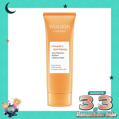WARDAH Wardah C-defense Vitamin C + Panthenol Anti-Pollution Radiant Creamy Wash 100ml