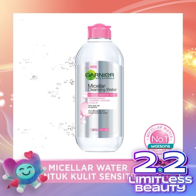 GARNIER Garnier Micellar Water Pink 400ml - Sensitive Skin Cleansing Water