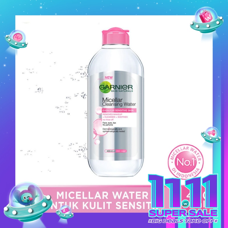 Garnier Micellar Water Pink 400ml - Sensitive Skin Cleansing Water