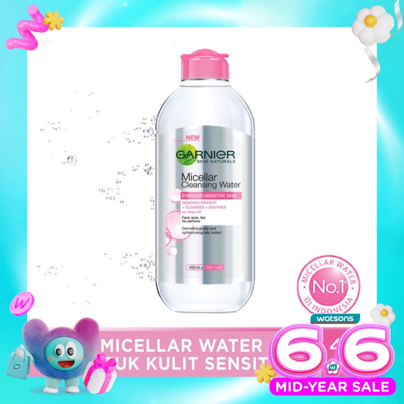 Garnier Micellar Water Pink 400ml - Sensitive Skin Cleansing Water
