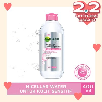 GARNIER Micellar Water Pink 400ml Sensitive Skin Cleansing Water