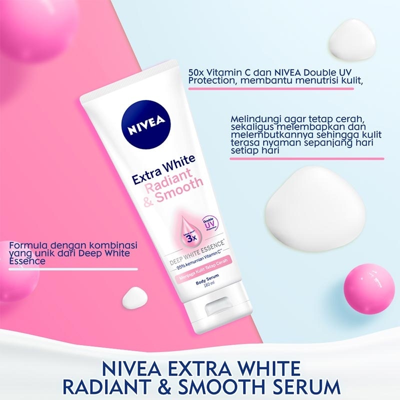 Nivea Body Serum Extra Bright Radiant & Smooth 180mL