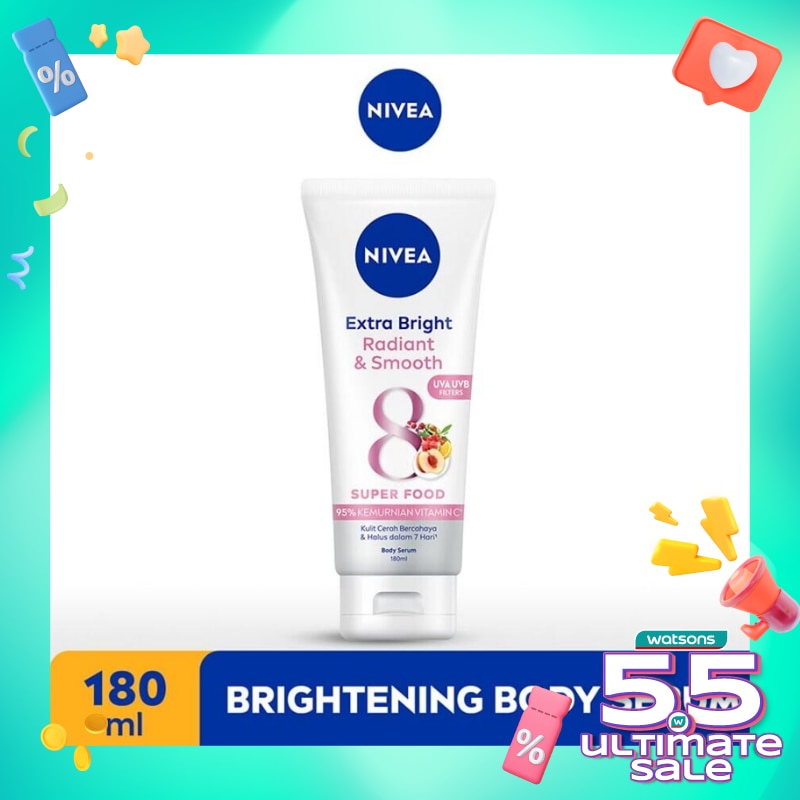 Promo Harga Nivea Body Serum Extra White Radiant & Smooth 180 ml - Watsons
