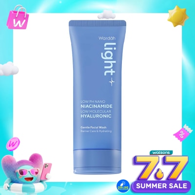 LIGHT+ - Face Wash Low pH Nano Niacinamide Low Molecular Hyaluronic Gentle Facial Wash 100ml
