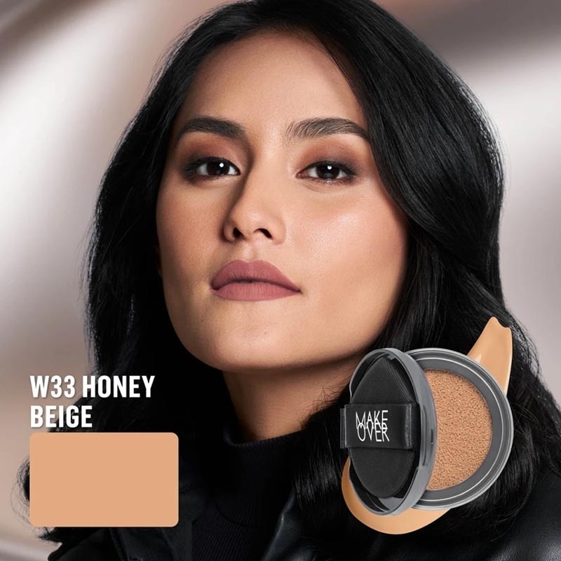 Make Over Hydrastay Prismatic Glass Cushion W33 Honey Beige 12g - Refill