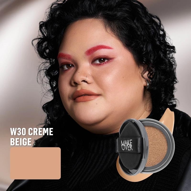 Make Over Hydrastay Prismatic Glass Cushion W30 Creme Beige 12g - Refill