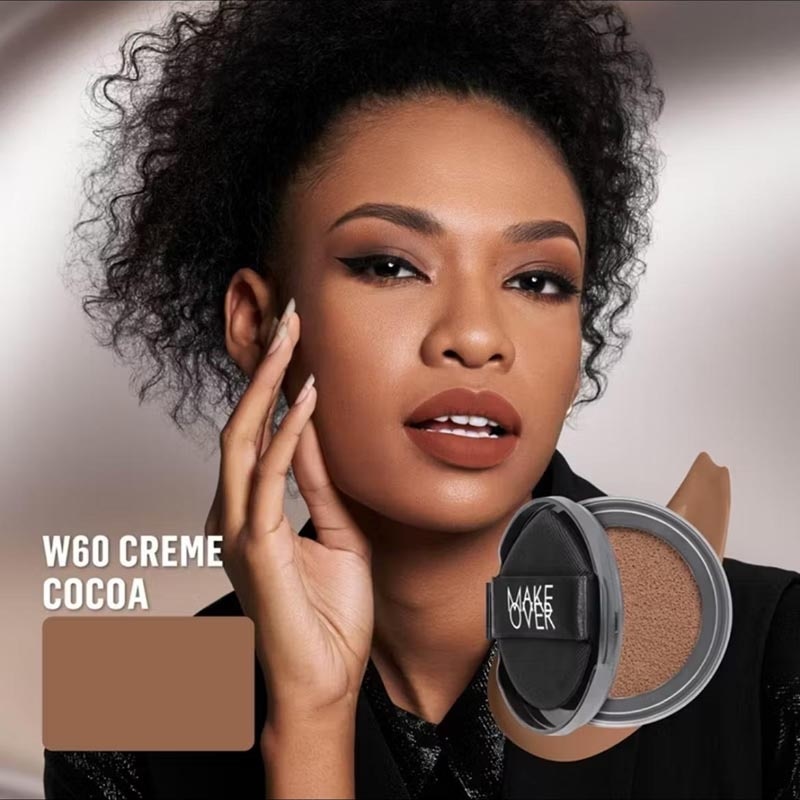 Make Over Hydrastay Prismatic Glass Cushion W60 Crème Cocoa 12g - Refill