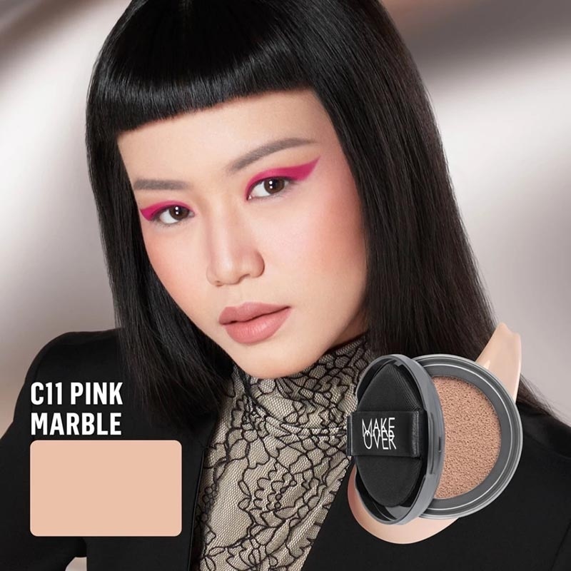 Make Over Hydrastay Prismatic Glass Cushion C11 Pink Marble 12g - Refill
