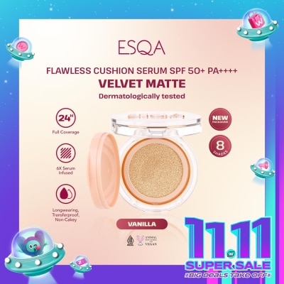 ESQA Esqa Flawless Cushion Serum SPF 50+ PA++++ Velvet Matte Vanilla 15g