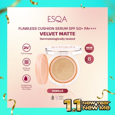 ESQA Esqa Flawless Cushion Serum SPF 50+ PA++++ Velvet Matte Vanilla 15g