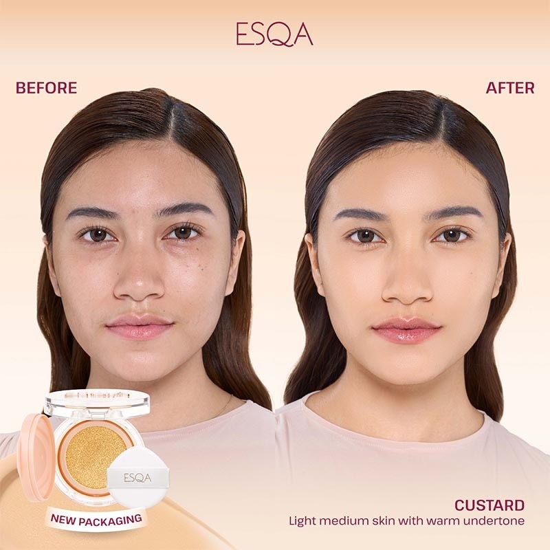 Esqa Flawless Cushion Serum SPF 50+ PA++++ Velvet Matte Custard 15g