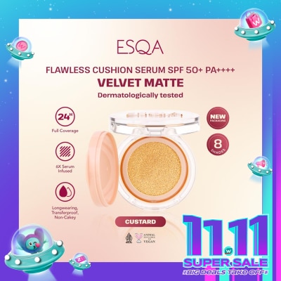 ESQA Esqa Flawless Cushion Serum SPF 50+ PA++++ Velvet Matte Custard 15g
