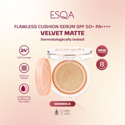 ESQA Esqa Flawless Cushion Serum SPF 50+ PA++++ Velvet Matte Granola 15g