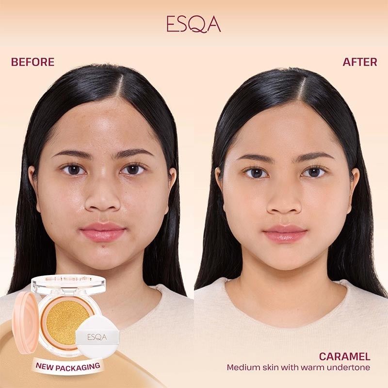 Esqa Flawless Cushion Serum SPF 50+ PA++++ Velvet Matte Caramel 15g