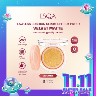 ESQA Esqa Flawless Cushion Serum SPF 50+ PA++++ Velvet Matte Caramel 15g