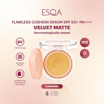 ESQA Esqa Flawless Cushion Serum SPF 50+ PA++++ Velvet Matte Caramel 15g