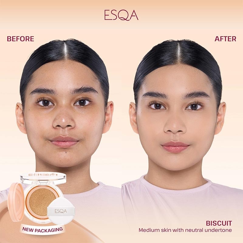 Esqa Flawless Cushion Serum SPF 50+ PA++++ Velvet Matte Biscuit 15g