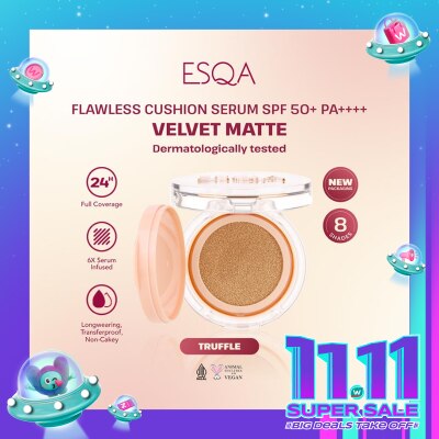 ESQA Esqa Flawless Cushion Serum SPF 50+ PA++++ Velvet Matte Truffle 15g