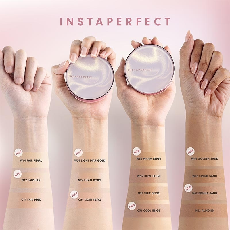 Instaperfect Skincover Air Cushion Special Edition N12 Fair Silk SPF 50++++ 11g - Make Up Cushion Foundation Semi Matte Finish (Real Skin Buildable Coverage Transferproof Non Comedogenic)