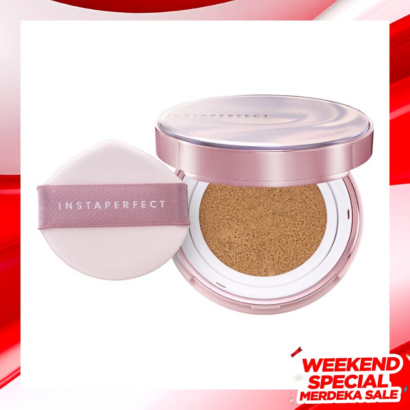 Instaperfect Skincover Air Cushion Special Edition N52 Almond SPF 50++++ 11g - Make Up Cushion Foundation Semi Matte Finish (Real Skin Buildable Coverage Transferproof Non Comedogenic)