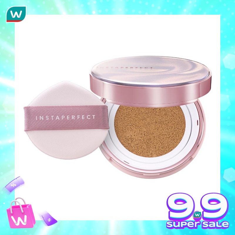 Instaperfect Skincover Air Cushion Special Edition N52 Almond SPF 50++++ 11g - Make Up Cushion Foundation Semi Matte Finish (Real Skin Buildable Coverage Transferproof Non Comedogenic)