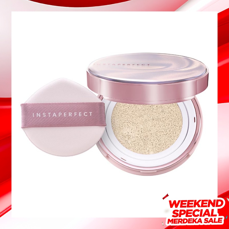 Instaperfect Skincover Air Cushion Special Edition W14 Fair Pearl SPF 50++++ 11g - Make Up Cushion Foundation Semi Matte Finish (Real Skin Buildable Coverage Transferproof Non Comedogenic)