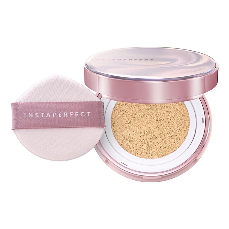 Instaperfect Skincover Air Cushion Special Edition W24 Light Marigold SPF 50++++ 11g - Make Up Cushion Foundation Semi Matte Finish (Real Skin Buildable Coverage Transferproof Non Comedogenic)